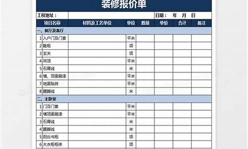 装饰公司家装报价单